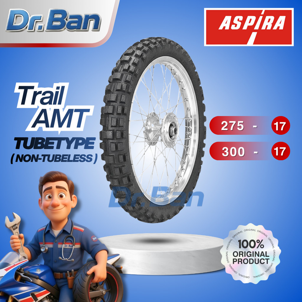 BAN LUAR ASPIRA TRAIL AMT 275 300 RING 17 KAWASAKI KLX TVS MAX VIAR VIX AMT ASPIRA ORIGINAL DR. BAN