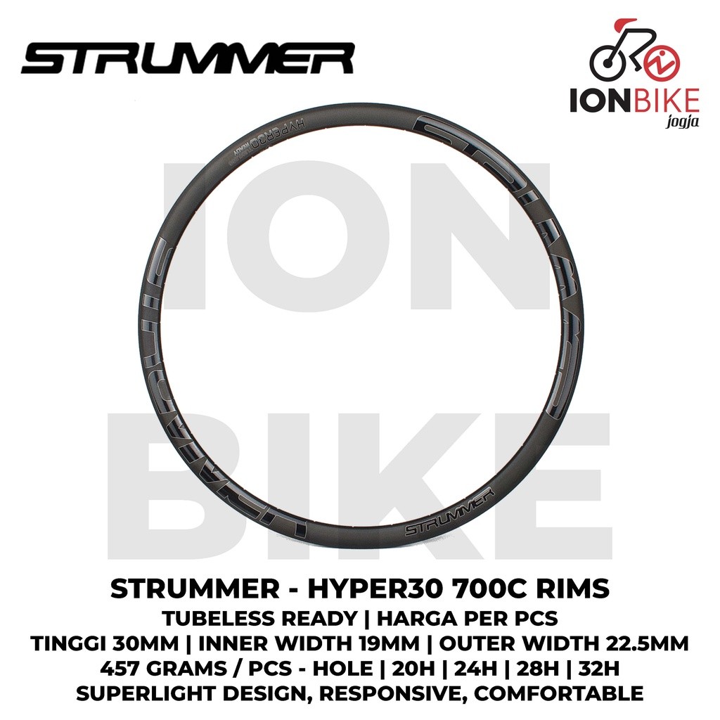 Velg Strummer Hyper30 24 Hole 24H Rim Rims 29 Inch Tubeless Alloy 700c 700 Hyper 30 Superlight H Sep