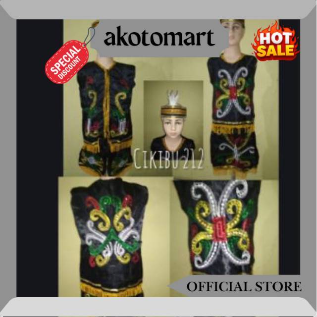 Baju adat kalimantan timur anak (cikibu)