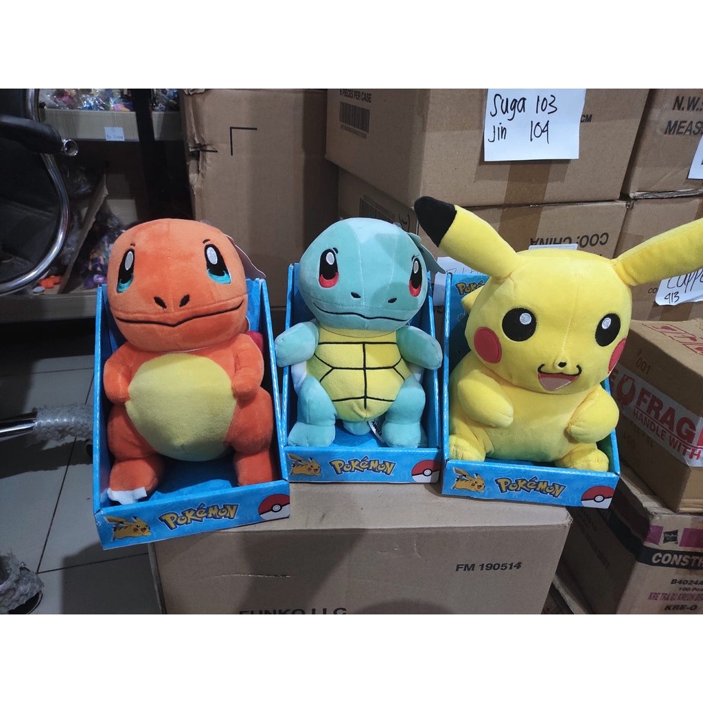Boneka Plush Tomy Pokemon Pikachu Charmander Squirtle Figure
