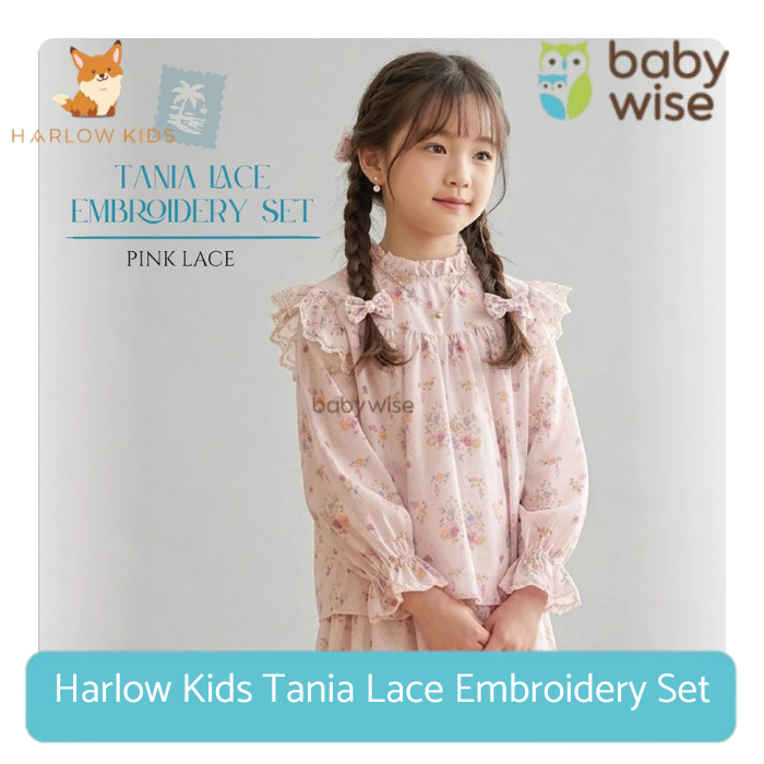 Harlow Kids Tania Lace Embroidery Set - Setelan Dress Anak Perempuan