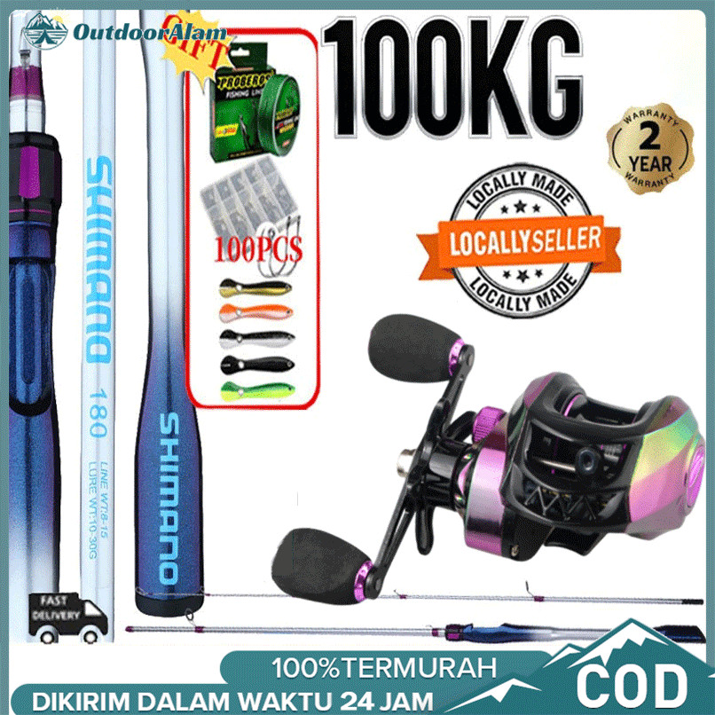 Set Pancing Casting 4 Pcs Set Joran Pancing Set Reel Bc Corbon Joran Pancing Set Mesin Casting