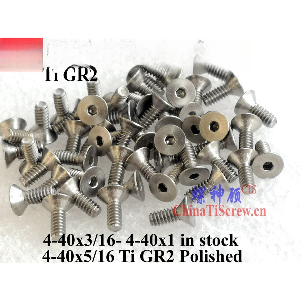 FH 4-40 Titanium screw 4-40x1/4 4-40x5/16 4-40x3/8 4-40x7/16 4-40x1/2 4-40x5/8 4-40x3/4 4-40x1 Flat 