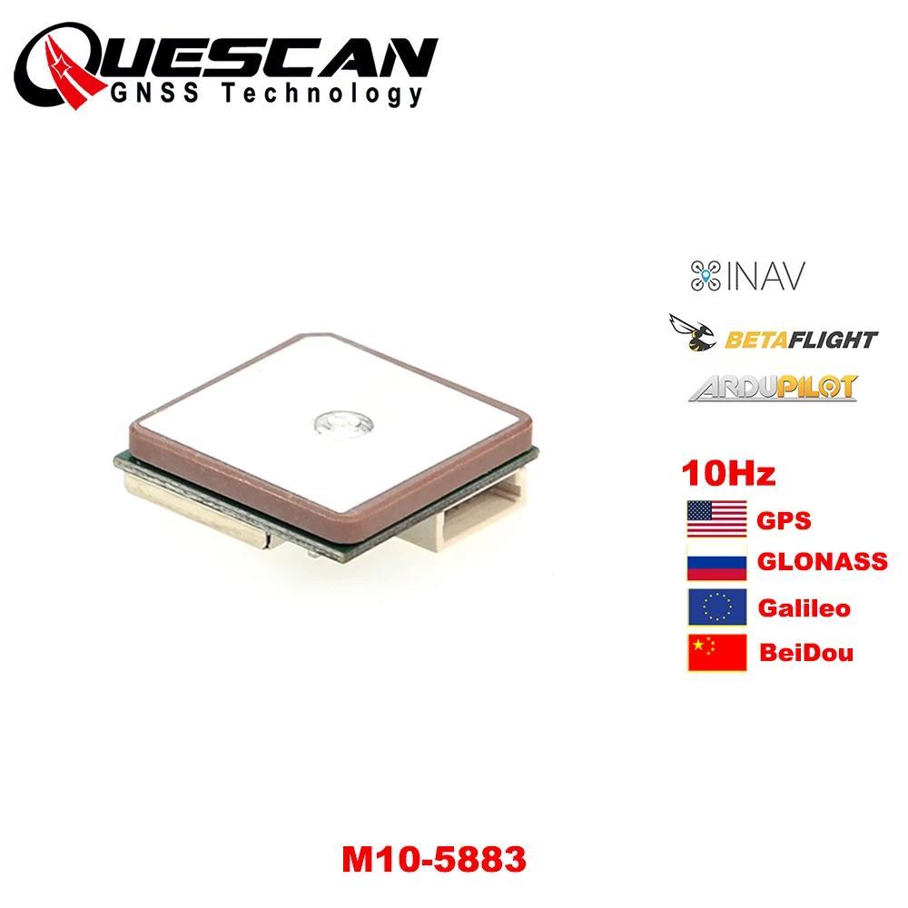 Modul GPS QUESCAN 18mm 10Hz Drone FPV M10 dengan Kompas untuk Drone Betaflight INAV BF F4F7H7 Peneri