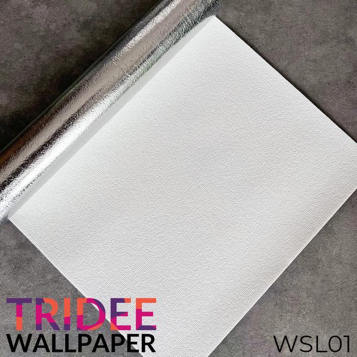Wallpaper Linen Roll | Wallpaper Dinding Stiker | TRIDEE WALLPAPER - Putih