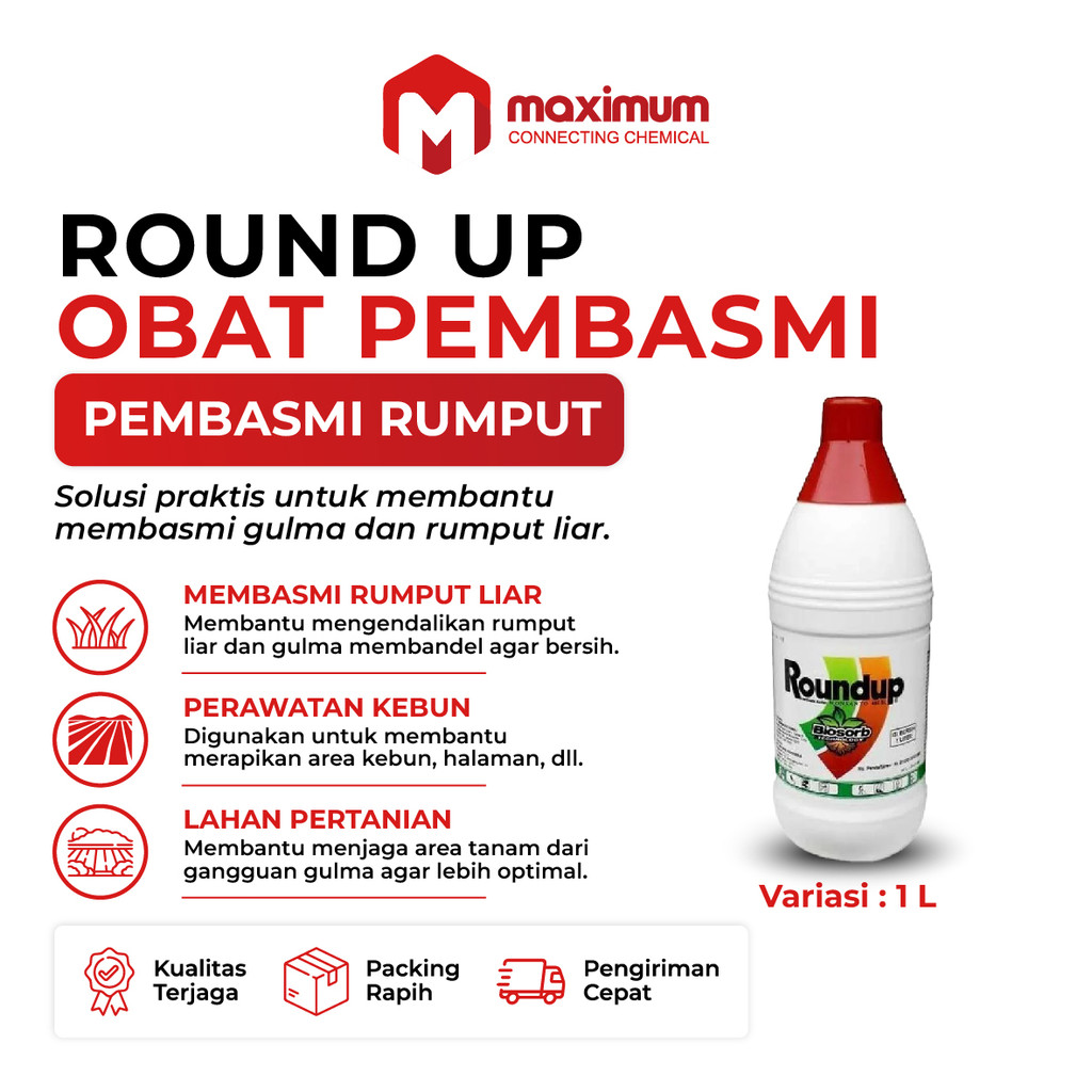 RoundUp 1 liter - Obat Pembasmi Rumput Round Up