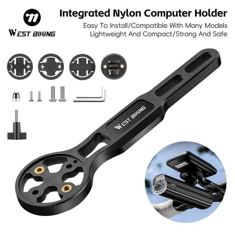 Foto West Biking Nylon Bar fly Mounting Holder Barfly Bracket Komputer Speedo Lampu Gopro Sepeda Dropbar RB Not Carbon