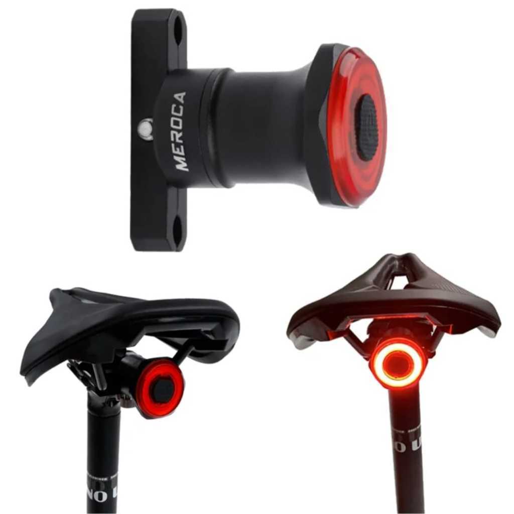 Foto Meroca Lampu Belakang Sepeda Smart Tail light Sensor Automatic LED USB Rechargeable