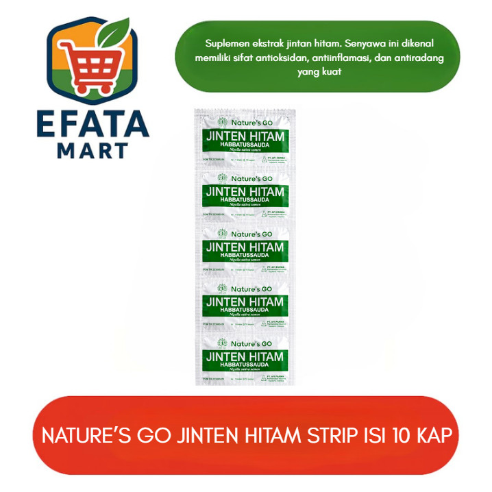 Nature's GO Jinten Hitam Habbatussauda Nigella Sativa Extract STRIP isi 10 KAPSUL AFI FARMA