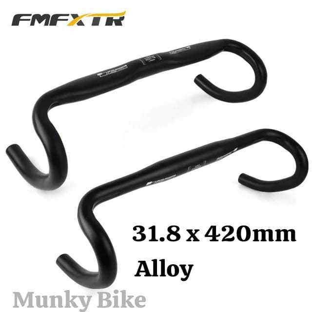 Foto FMFXTR Dropbar Handlebar Stang Drop Bar Sepeda Balap Roadbike Road Bike 31.8 x 420 mm Aero Pipih Alloy