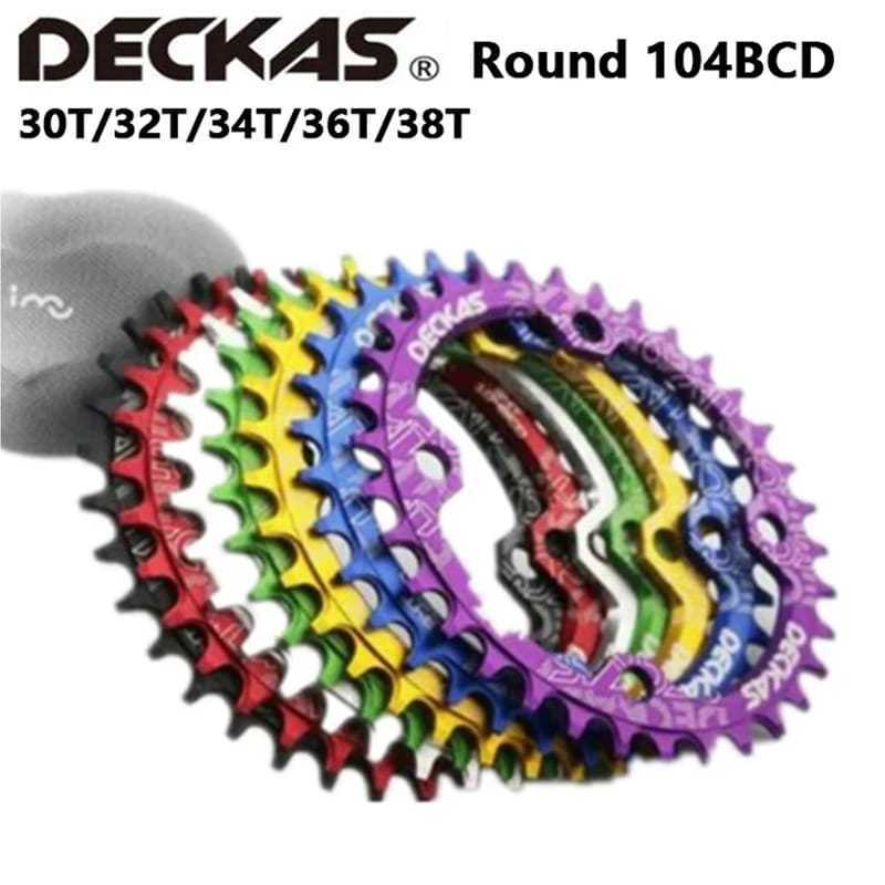 Foto Chainring Deckas 32T 34T 36T 38T BCD 104 BCD narrow wide untuk single chainring sepeda 104BCD