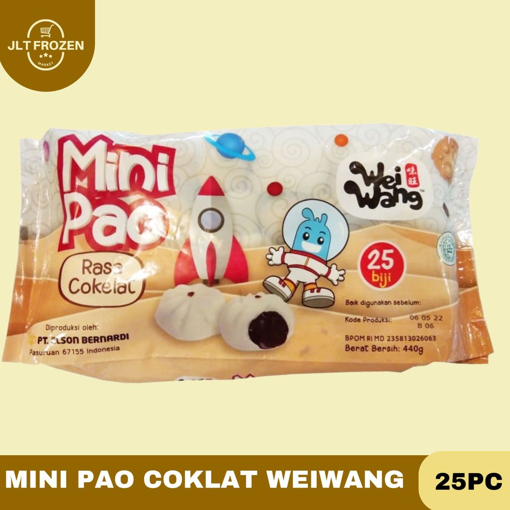 WEIWANG MINIPAO MANIS RASA COKLAT 25 PCS BAPAPO INSTAN GORENG KUKUS