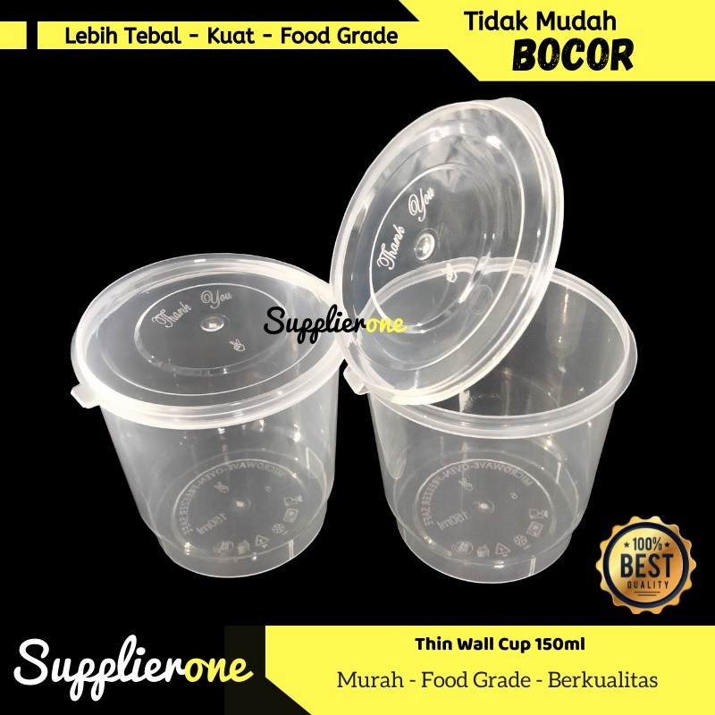 Thinwall 150 ml / Cup 150 ml / Cup Puding 150 ml / Mika 150 ml / Kemasan Makanan Plastik