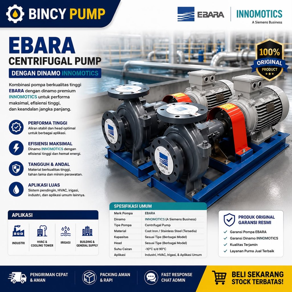 Ebara 80x65 FSKA, 11kw Motor INNOMOTICS 1500 RPM Ebara Transfer Pump