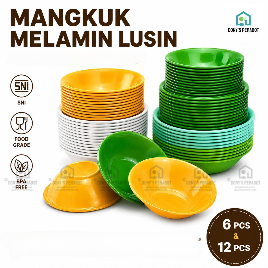 TOPTREE Lusinan Mangkok Es Campur Melamin 6 - 8 Inch