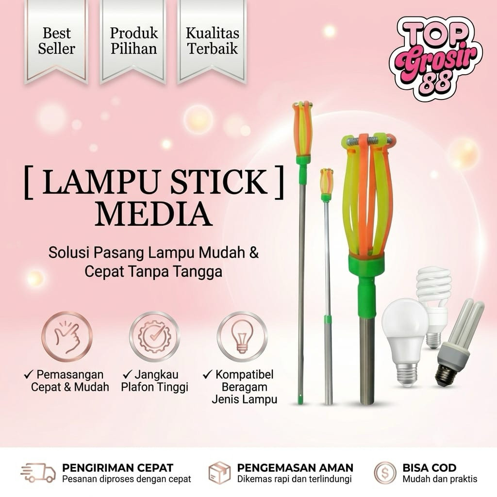 Stick Lampu Media | Tongkat Pemasang Lampu | Gala Lampu