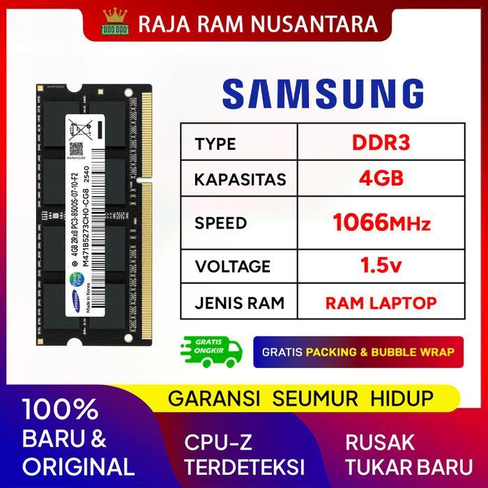 RAM LAPTOP SAMSUNG DDR3 4GB 1066MHz PC 8500 1.5v ORI RAM SODIMM DDR3 4GB