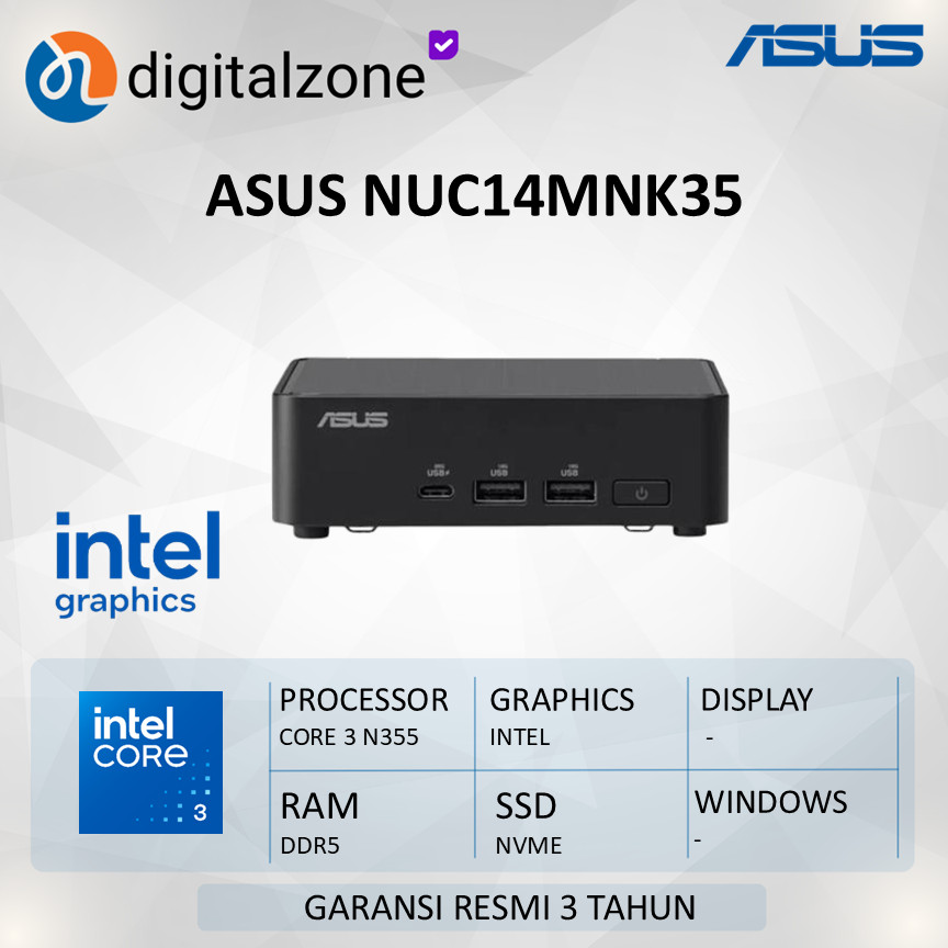 ASUS  NUC Mini PC N355 NUC14MNK35 Intel NUC NUC14MNK35 - ASUS Mini PC Core 3