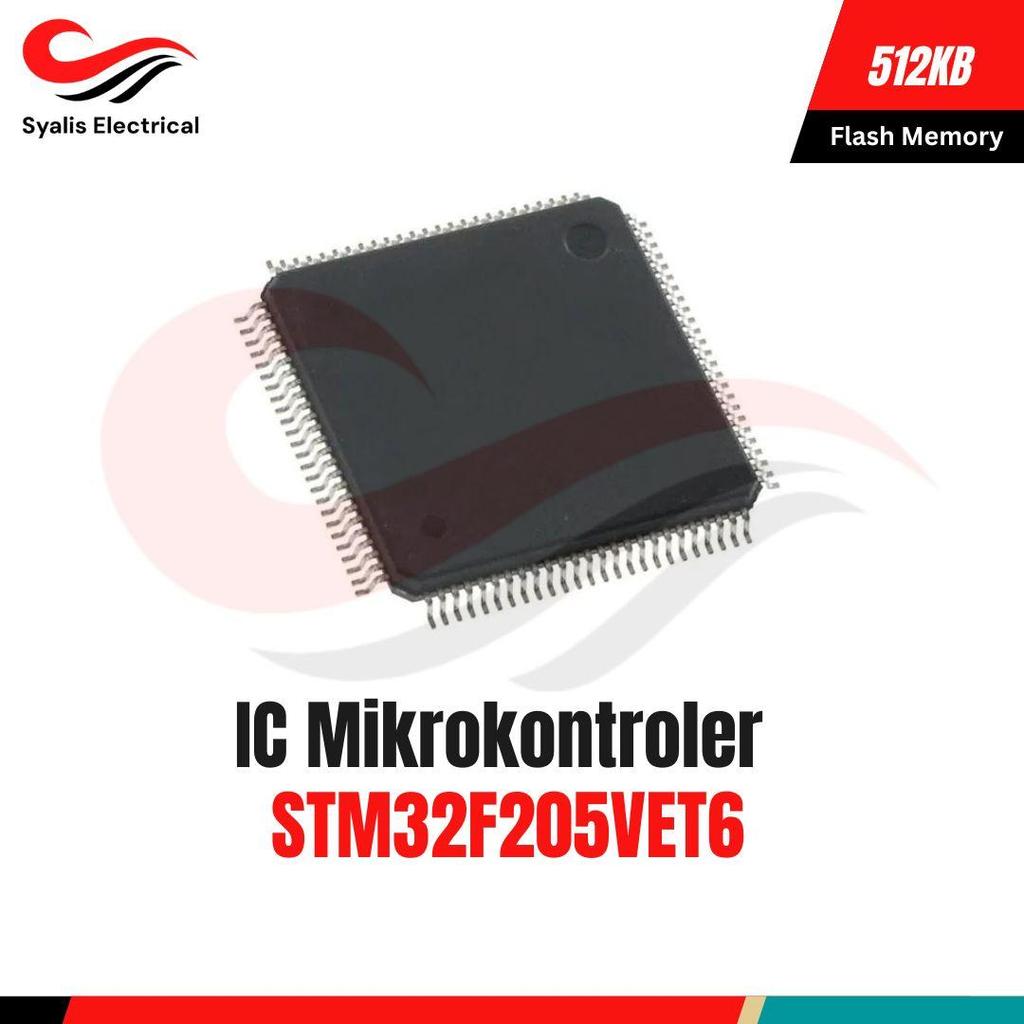 IC Mikrokontroler STM32F205VET6 ARM Cortex-M3 32-Bit 120MHz 512KB Flash LQFP-100 [Syalis]
