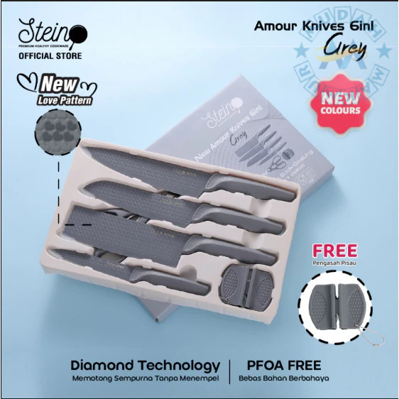 STEIN Diamond Knives Set 6in1 - Set Pisau Dapur Premium, PRODUK ORIGINAL STEIN COOKWARE