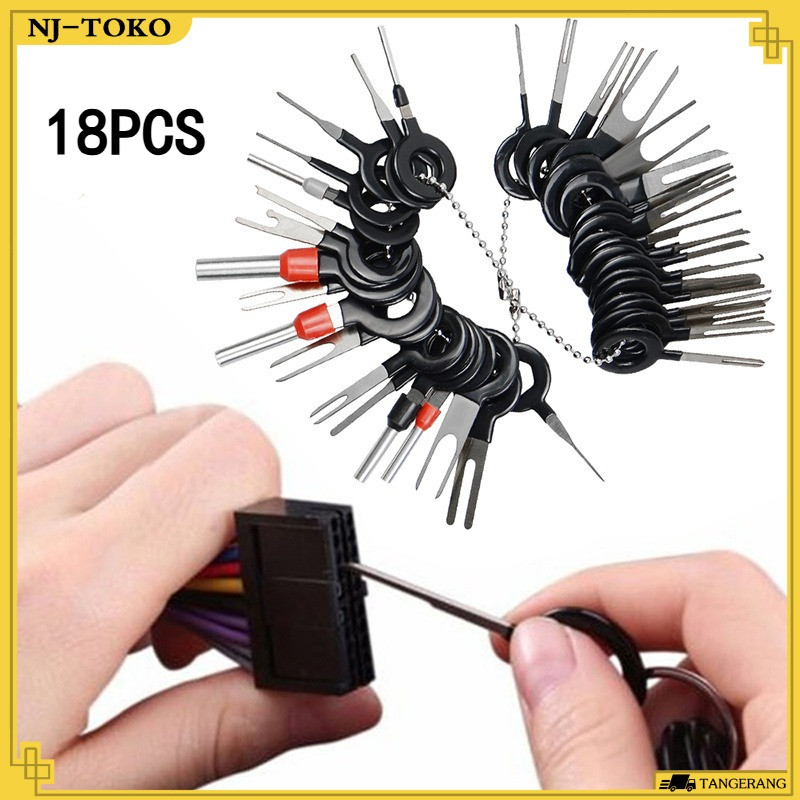 Pin Extractor Kit 18 In 1 Alat Pencabut Pin Konektor Kabel Mobil Motor Terminal Ejector Presisi Prak