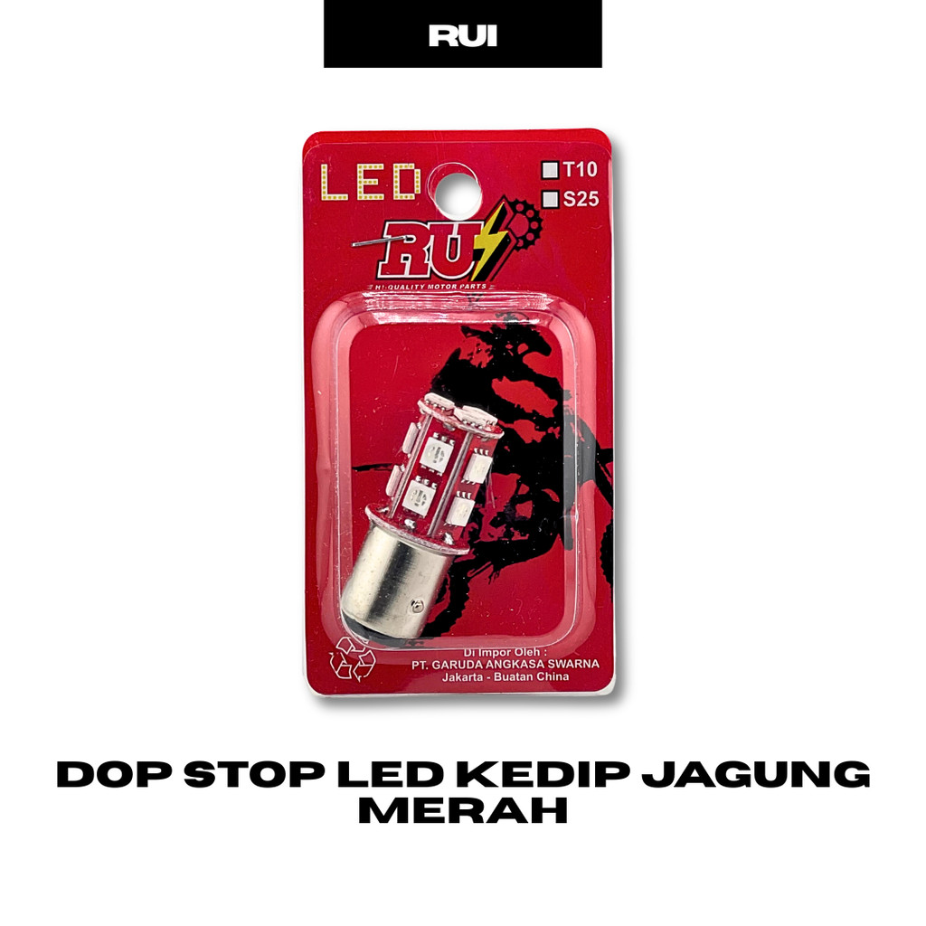 DOP STOP LED KEDIP JAGUNG MERAH