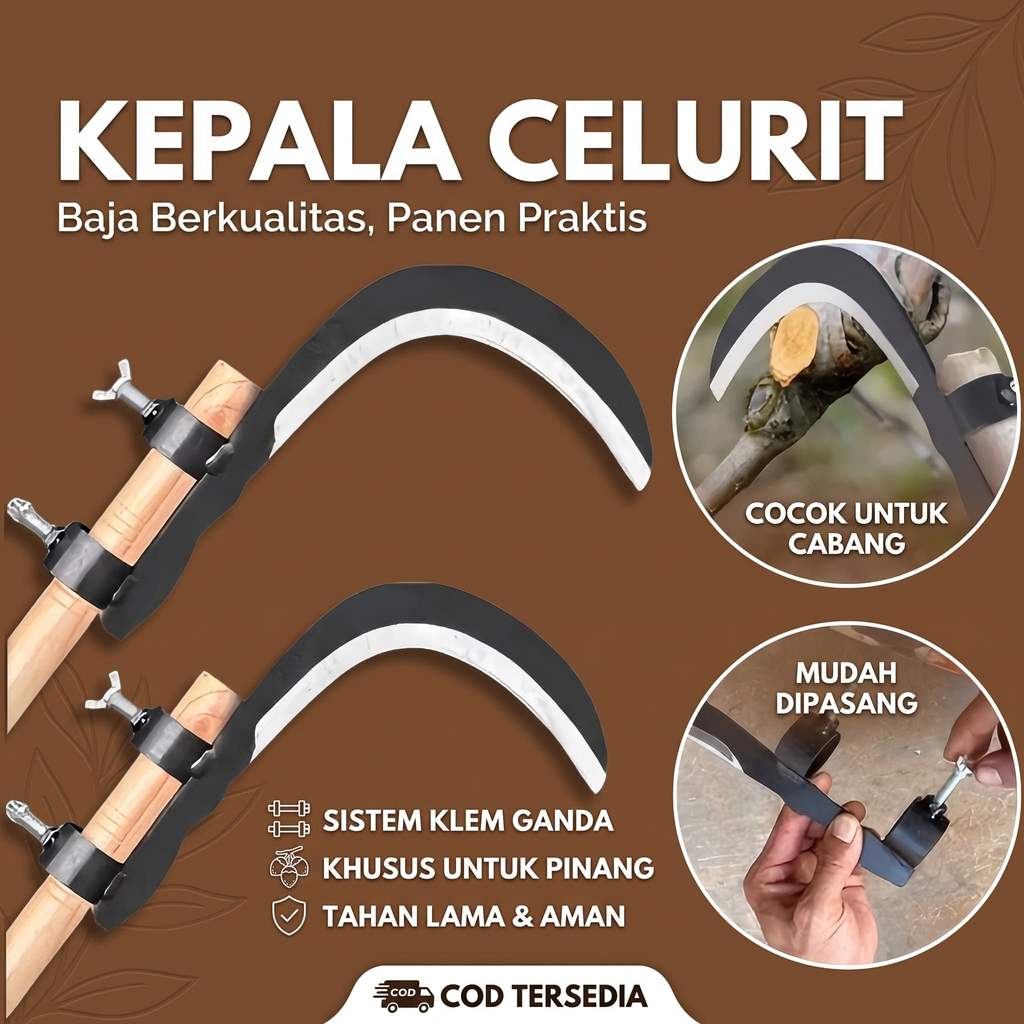 Pisau Pinang Adjustable Sabit Pisau Pinang Sabit Arit Rumput Pemangkas Sabit Rumput Alat Pertanian G