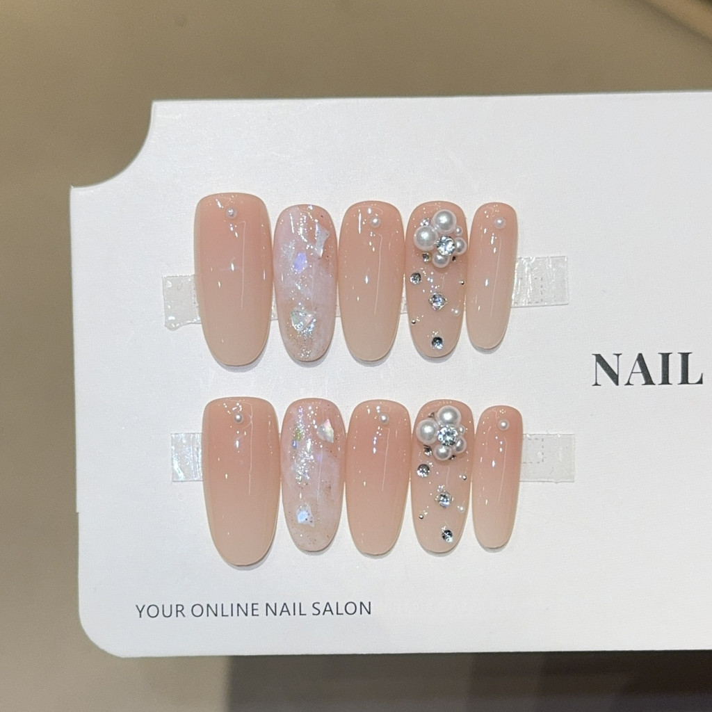 Moonlight acetic acid acetic acid smudge butik nail art tambalan kuku palsu yang dipakai dengan tang