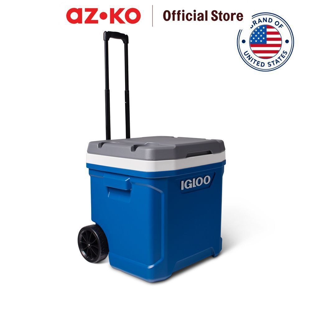 AZKO Igloo 56 ltr Roller Cooler Box Latitude 60qt - Biru Boks Pendingin Tempat Penjaga Suhu Dingin K