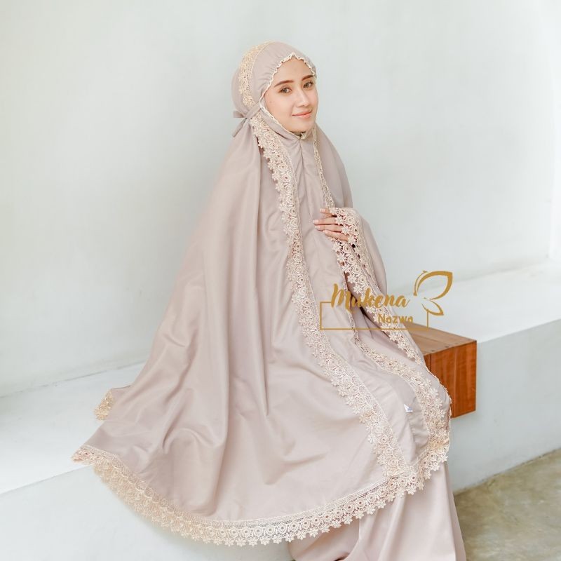 SAENA.ID |  Mukena Dewasa 2in1 Resleting YASMINE Renda Giver Mewah