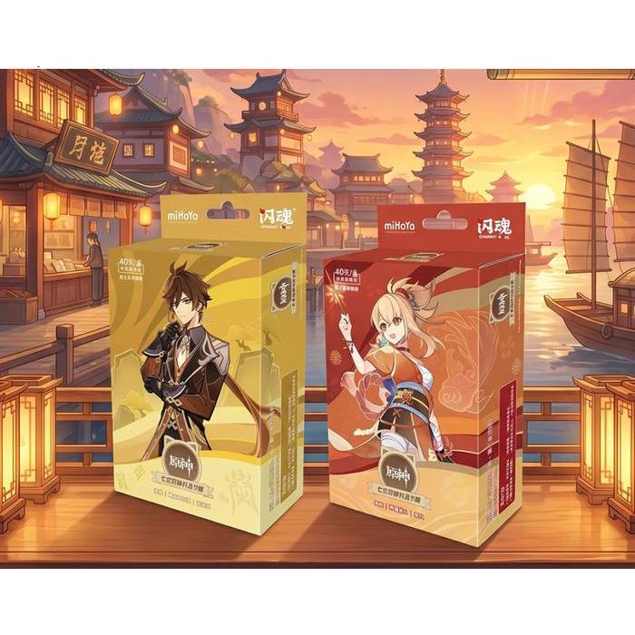 Official Genshin Impact Battle Cards Anime Collection Cards Mistery Box Board Games ( Starter Deck )
