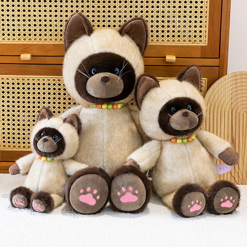 Boneka kucing siam baru, boneka kartun, boneka kucing isi bulu.