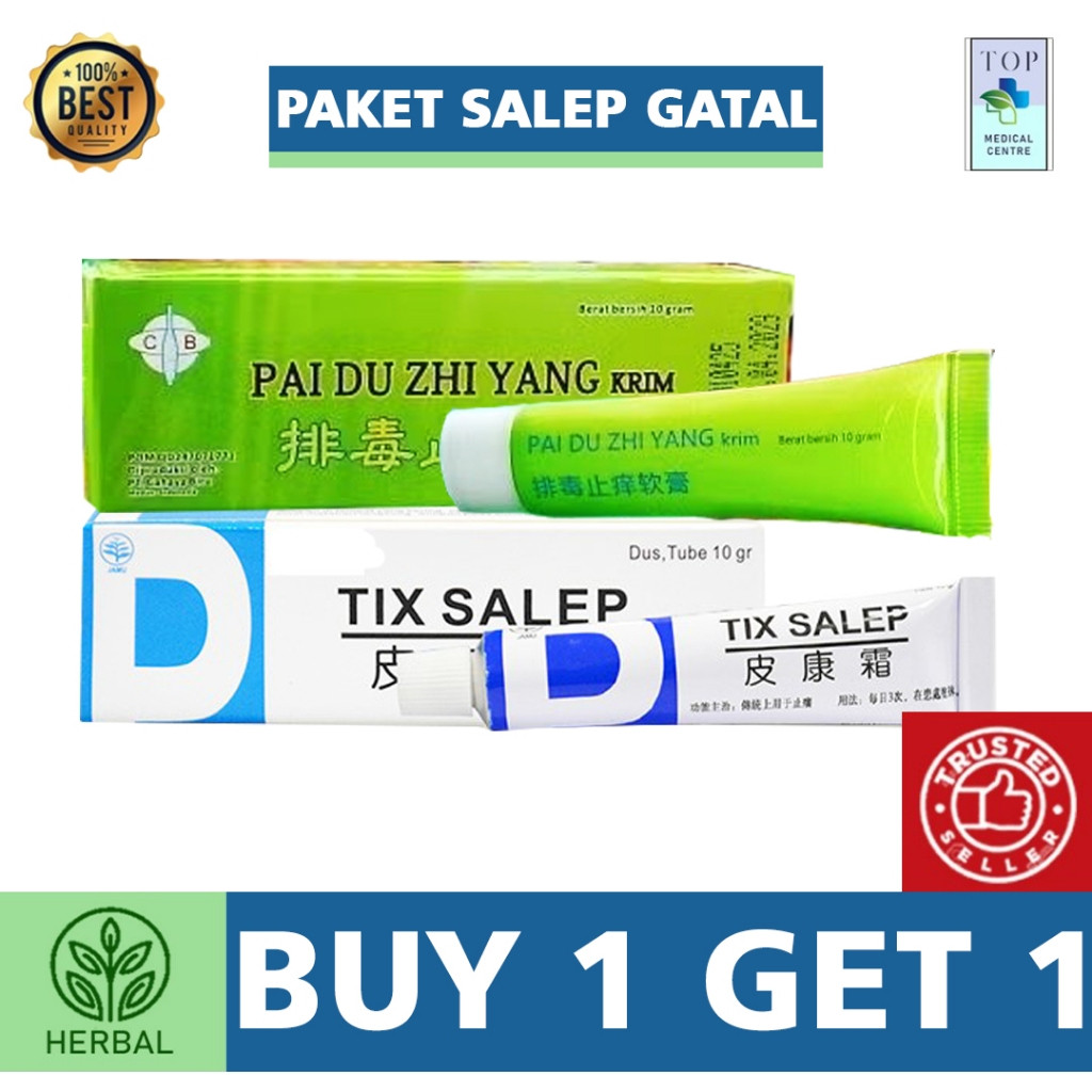 Asli Promo (PAKET SALEP GATAL) Pai Du Zhi Yang & TIX Salep Pi Kang Shuang - AMPUH Meredakan Gatal Ak