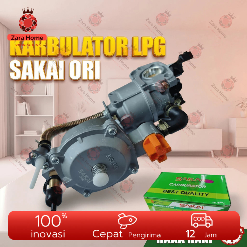 KARBULATOR LPG GX160 200 SAKAI/ KONVERTER KIT GENSET AIR HYBRID BENSIN KE LPG MURAH