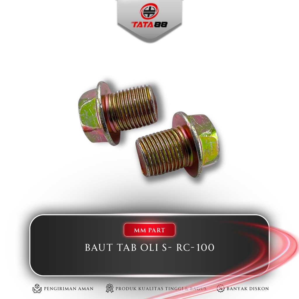 BAUT TAB OLI RC-100 (K-19) HALUS - Baut Tap Tutup Oli Pembuangan Mesin Bawah Suzuki RC 100 (K-19) Dr
