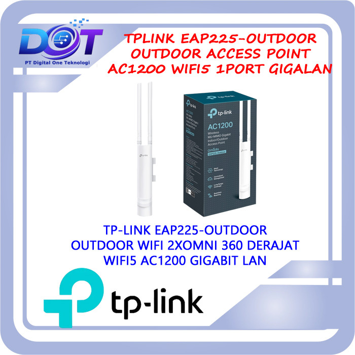 TPLINK EAP 225 OUTDOOR Wireless Outdoor Tp-LInk EAP225-Outdoor Omni Outdoor AP Wifi5 Ac1200