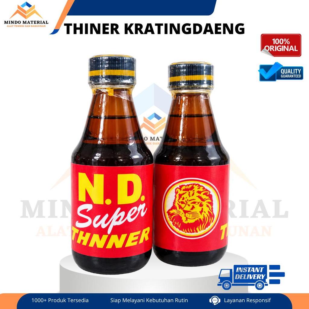 Thinner ND Super Botol Kratingdeng – Tiner Pengencer Cat Label Merah Logo Harimau