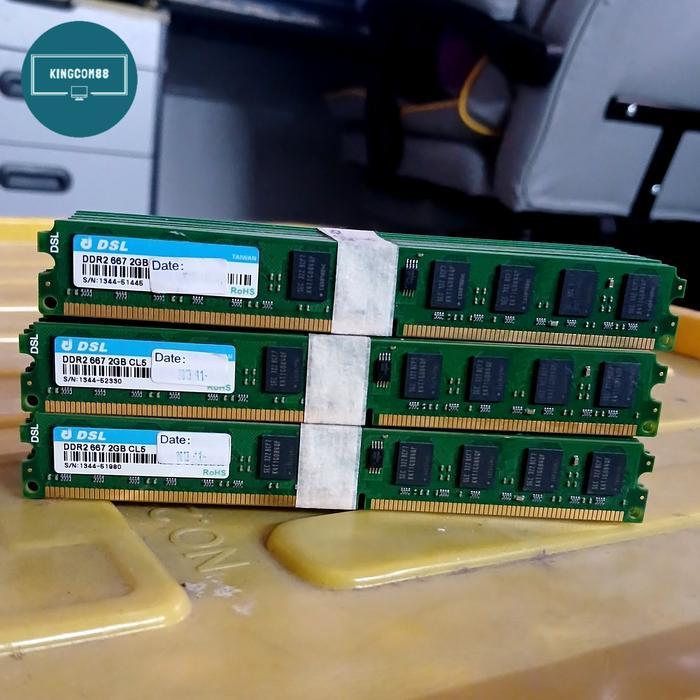 RAM MEMORY PC 2GB PC2 5300U 667 DSL DDR2 BERGARANSI