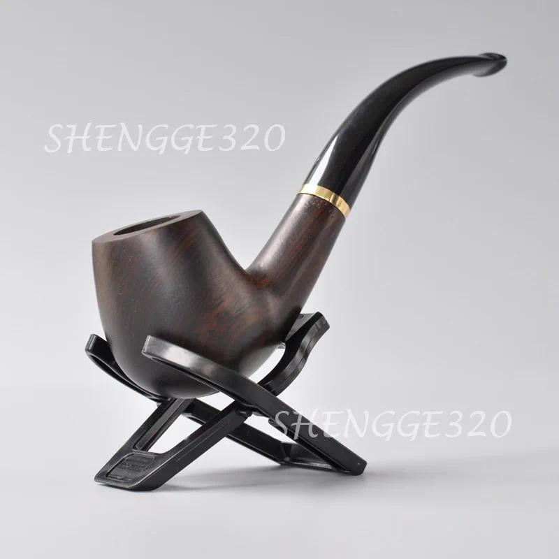 Ebony Wood Wooden Tobacco Pipe Brandy Tapered Bent Stem  Tool