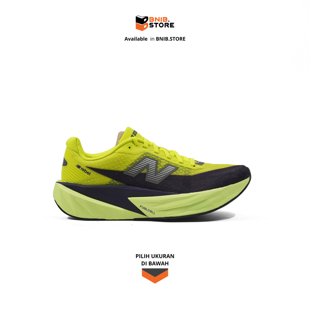 Sepatu Running NB Women FuelCell Rebel v5 Alkaline Green Boysenberry [WFCX3PE] Original