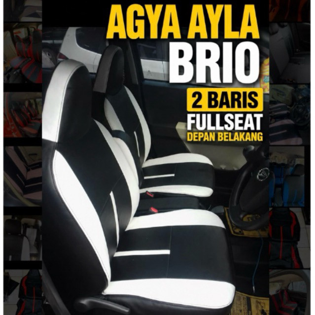 Sarung Jok Mobil Agya Ayla Brio Fullset Semi Kulit Sintetis