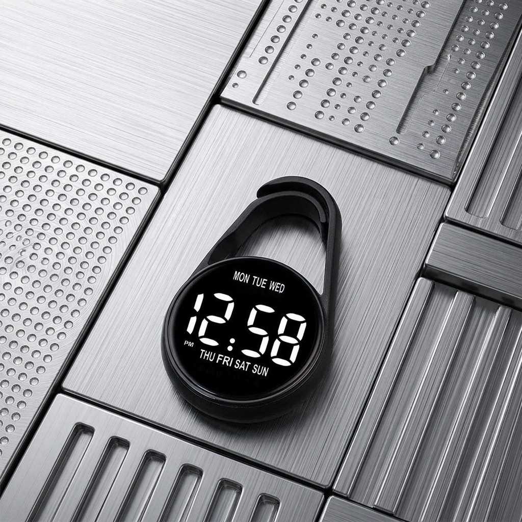 Jam Saku Digital LED Obotsnoi Original Gantungan Kunci Pelajar Mahasiswa