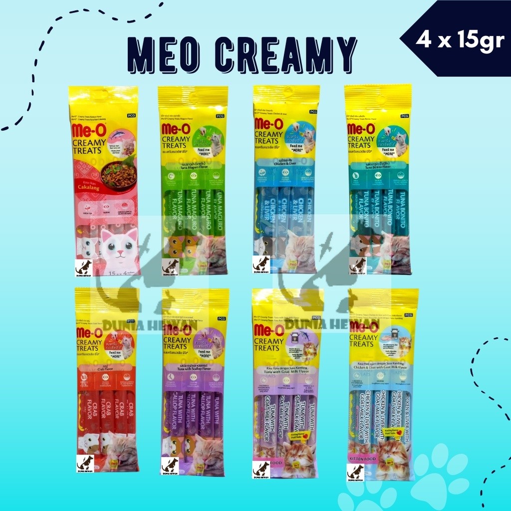 SNACK/Treat Kucing (Cat) Me-O MeO Creamy Treat Treats per Box/Boks/Dus