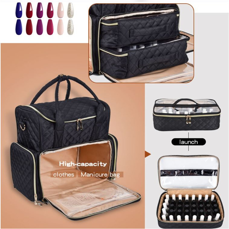 Tas Nail art Home Service nail art bag - Multifungtion backpack ransel with pouch- Tas Makeup Travel