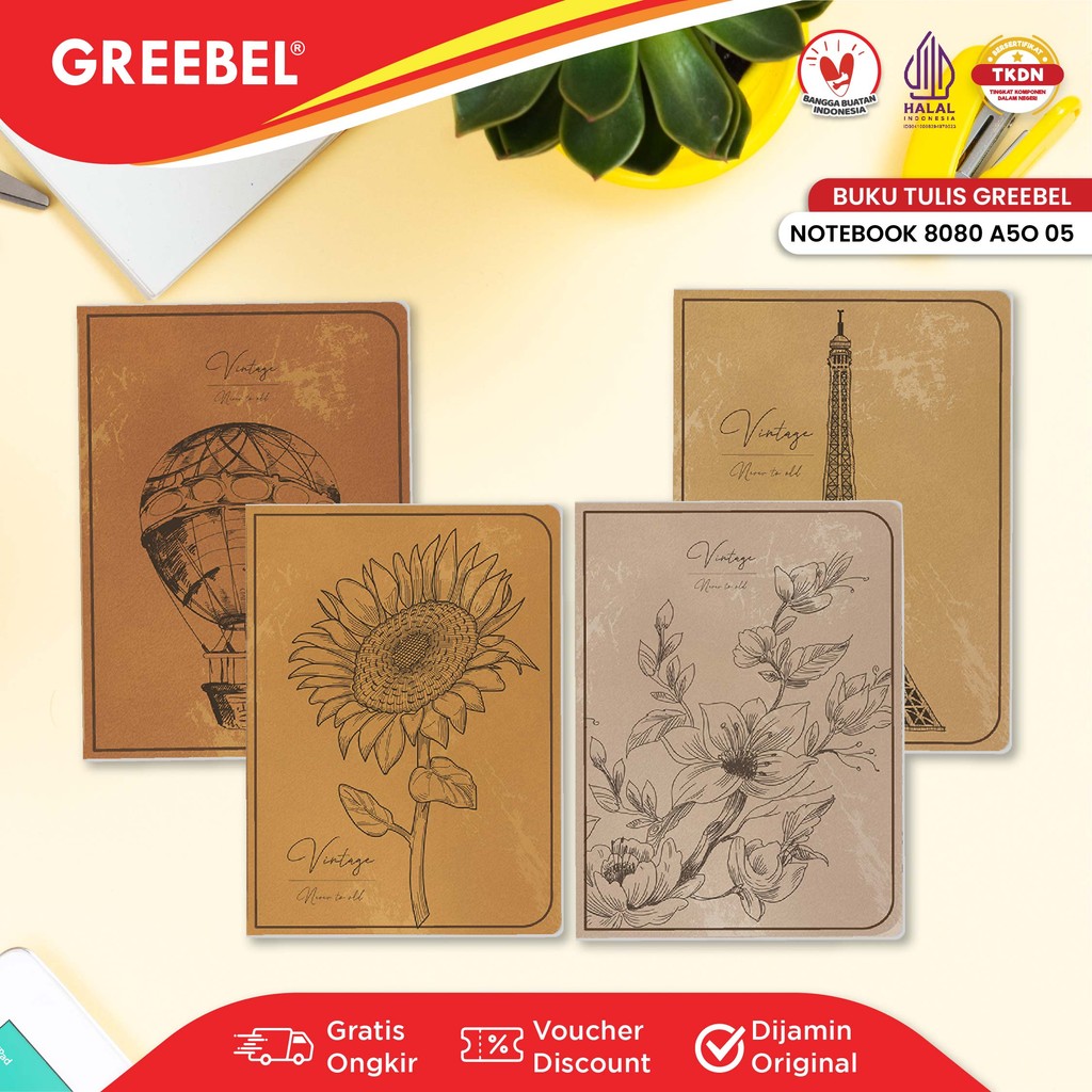 

GREEBEL Note Book / Note Book Motif / Buku Catatan / Buku Note Portable 8080 A5O 05