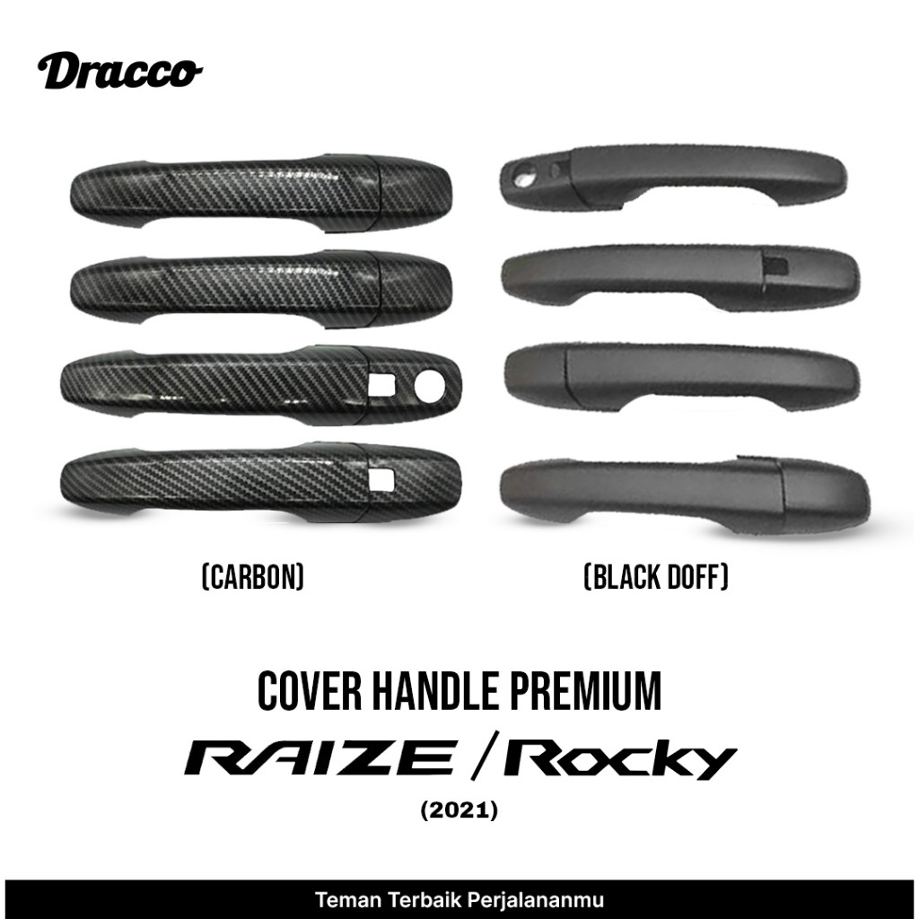 Cover Handle Premium Raize Rocky 2021 Carbon Black Doff Tutup Gagang Pintu Mobil Aksesoris Dracco
