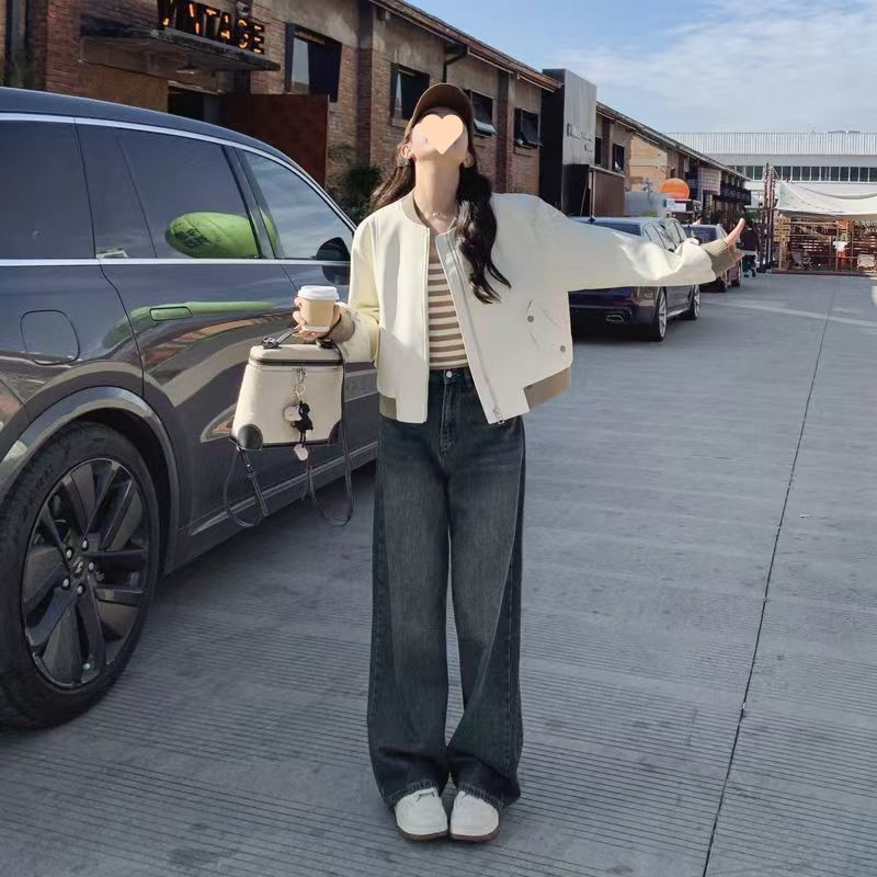 Jaket Baseball Pendek Off-white Jaket Santai