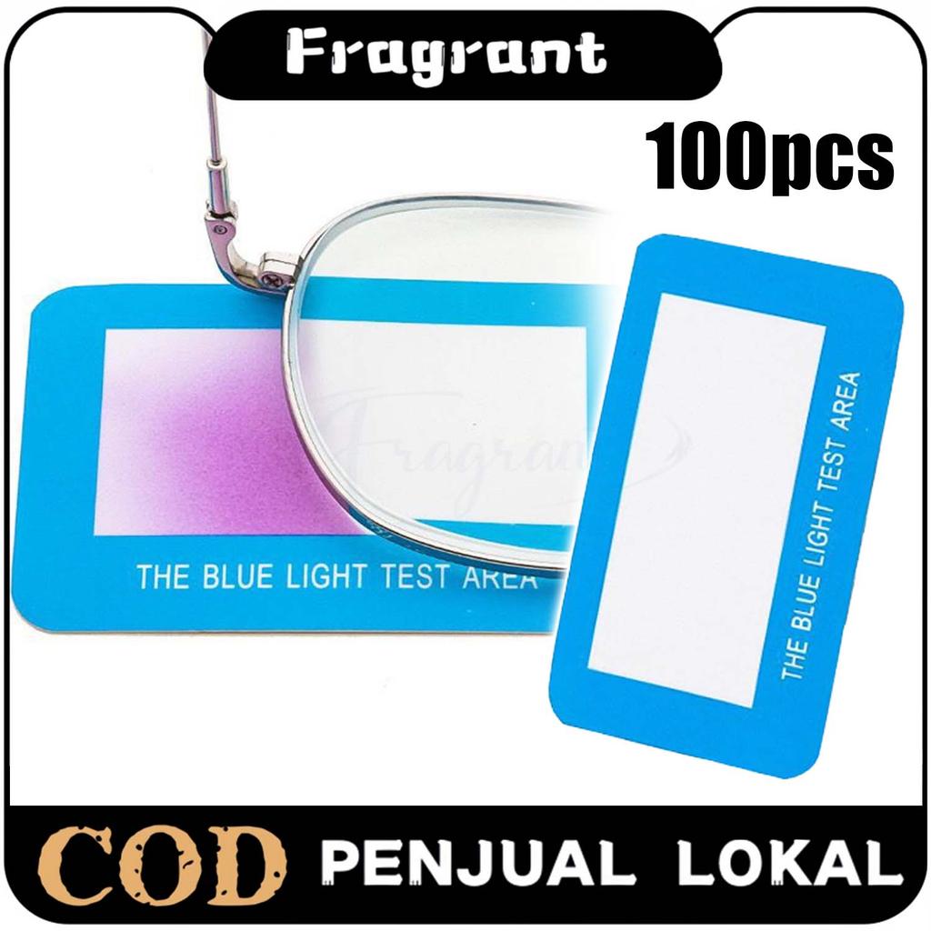 100pcs Kartu Test Kacamata Blue Light Uv Test Paper Alat Tes Sinar Biru Kacamata Blue Light