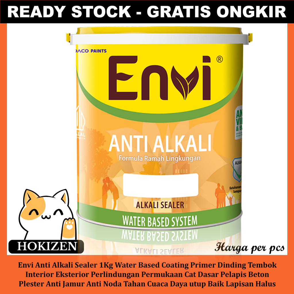 Envi Anti Alkali Sealer 1Kg Water Based Coating Primer Dinding Tembok Interior Eksterior Perlindunga