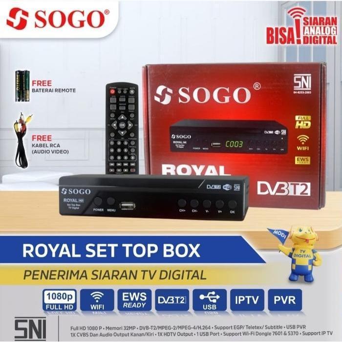 SOGO Royal Set Top Box Merah SG-STB untuk Televisi - BISA YOUTUBE Pengubah Siaran Analog Ke Digital 